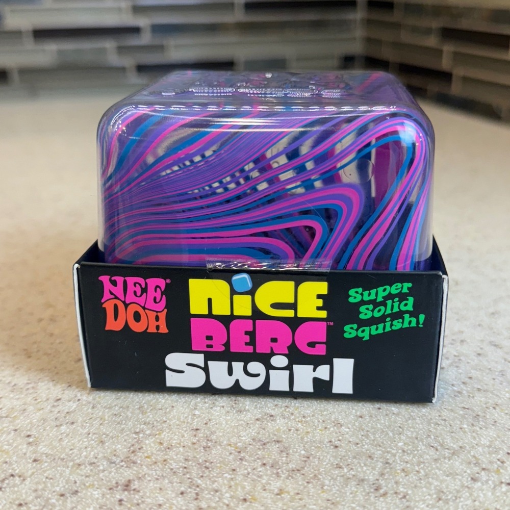 NEW NeeDoh Nice Berg Swirl XL Giant Nee Doh Pink Blue Purple Schylling Sealed